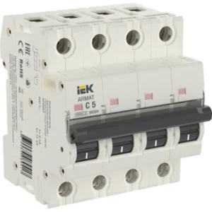 IEK ARMAT Автоматический выключатель M06N 4P C 5А - AR-M06N-4-C005 IEK ARMAT Автоматический выключатель M06N 4P C 5А - AR-M06N-4-C005