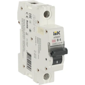 IEK ARMAT Автоматический выключатель M10N 1P B 4А - AR-M10N-1-B004 IEK ARMAT Автоматический выключатель M10N 1P B 4А - AR-M10N-1-B004