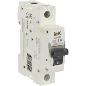 IEK ARMAT Автоматический выключатель M10N 1P B 8А - AR-M10N-1-B008 IEK ARMAT Автоматический выключатель M10N 1P B 8А - AR-M10N-1-B008