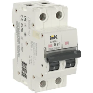 IEK ARMAT Автоматический выключатель M10N 2P D 20А - AR-M10N-2-D020 IEK ARMAT Автоматический выключатель M10N 2P D 20А - AR-M10N-2-D020
