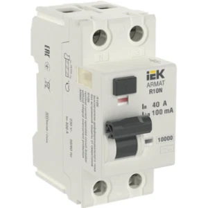 IEK ARMAT Выключатель дифференциального тока R10N 2P 40А 100мА тип AC - AR-R10N-2-040C100 IEK ARMAT Выключатель дифференциального тока R10N 2P 40А 100мА тип AC - AR-R10N-2-040C100