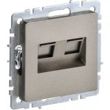 IEK BRITE Розетка компьютерная двойная RJ45 кат.5E РК10-2-БрШ шампань