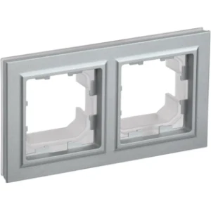 IEK BRITE Рамка 2-местная IP44 РУ-2-БрА-44 алюминий - BR-M22-44-K47 IEK BRITE Рамка 2-местная IP44 РУ-2-БрА-44 алюминий - BR-M22-44-K47