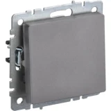 IEK BRITE Выключатель 1-клавишный проходной 10А ВС10-1-6-БрС сталь