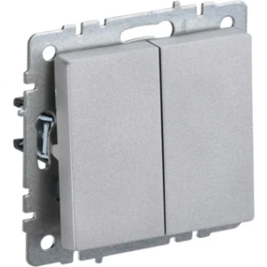 IEK BRITE Выключатель 2-клавишный 10А ВС10-2-0-БрА алюминий - BR-V20-0-10-K47 IEK BRITE Выключатель 2-клавишный 10А ВС10-2-0-БрА алюминий - BR-V20-0-10-K47