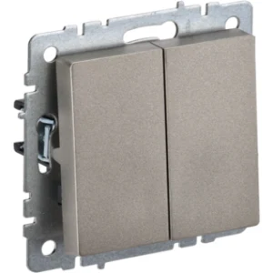 IEK BRITE Выключатель 2-клавишный проходной 10А ВС10-2-6-БрШ шампань - BR-V22-0-10-K37 IEK BRITE Выключатель 2-клавишный проходной 10А ВС10-2-6-БрШ шампань - BR-V22-0-10-K37