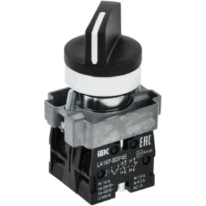 IEK Переключатель LA167-BDF45 на 2 положения 1з+1р черный - BSW20-BDF45-3-24-67-2-K02 IEK Переключатель LA167-BDF45 на 2 положения 1з+1р черный - BSW20-BDF45-3-24-67-2-K02