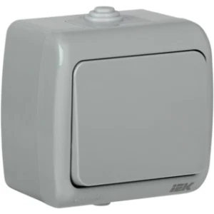 IEK Выключатель 1-клавишный для открытой установки ВС-20-1-0-А 10А IP54 AQUATIC - EVA10-K03-10-54 IEK Выключатель 1-клавишный для открытой установки ВС-20-1-0-А 10А IP54 AQUATIC - EVA10-K03-10-54