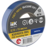 IEK Изолента 0,15х15мм синяя 20м