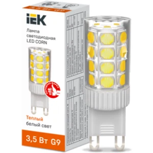 IEK Лампа светодиодная CORN капсула 3,5Вт 230В 3000К керамика G9 - LLE-CORN-4-230-30-G9 IEK Лампа светодиодная CORN капсула 3,5Вт 230В 3000К керамика G9 - LLE-CORN-4-230-30-G9