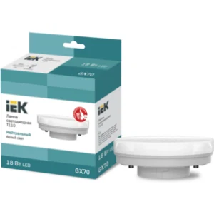 IEK Лампа светодиодная T110 таблетка 18Вт 230В 4000К GX70 - LLE-T110-18-230-40-GX70 IEK Лампа светодиодная T110 таблетка 18Вт 230В 4000К GX70 - LLE-T110-18-230-40-GX70