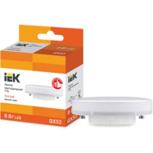 IEK Лампа светодиодная T75 таблетка 8Вт 230В 3000К GX53 - LLE-T80-8-230-30-GX53 IEK Лампа светодиодная T75 таблетка 8Вт 230В 3000К GX53 - LLE-T80-8-230-30-GX53