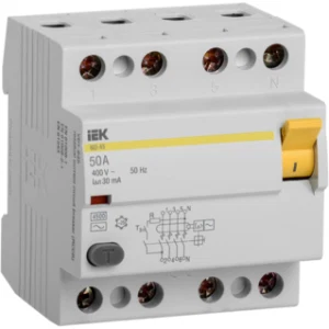 IEK Выключатель дифференциальный (УЗО) ВД1-63 4Р 50А 30мА - MDV10-4-050-030 IEK Выключатель дифференциальный (УЗО) ВД1-63 4Р 50А 30мА - MDV10-4-050-030