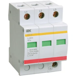 IEK Ограничитель импульсных перенапряжений ОПС1-B 3Р 30/60кА 400B - MOP20-3-B IEK Ограничитель импульсных перенапряжений ОПС1-B 3Р 30/60кА 400B - MOP20-3-B