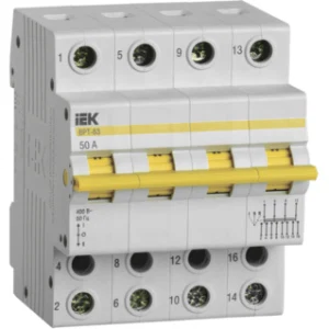 IEK Выключатель-разъединитель трехпозиционный ВРТ-63 4P 50А - MPR10-4-050 IEK Выключатель-разъединитель трехпозиционный ВРТ-63 4P 50А - MPR10-4-050