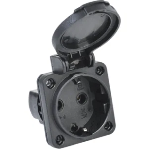 IEK MAGNUM Розетка панельная SCHUKO РП14-3 с крышкой IP54 черный - PSN71-016-3-2-54-K02 IEK MAGNUM Розетка панельная SCHUKO РП14-3 с крышкой IP54 черный - PSN71-016-3-2-54-K02