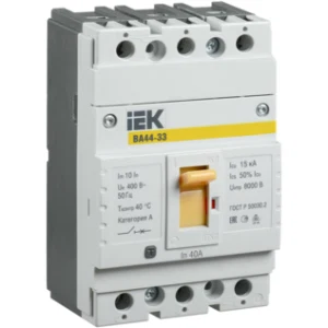 IEK Выключатель автоматический ВА44-33 3Р 40А 15кА - SVA4410-3-0040 IEK Выключатель автоматический ВА44-33 3Р 40А 15кА - SVA4410-3-0040